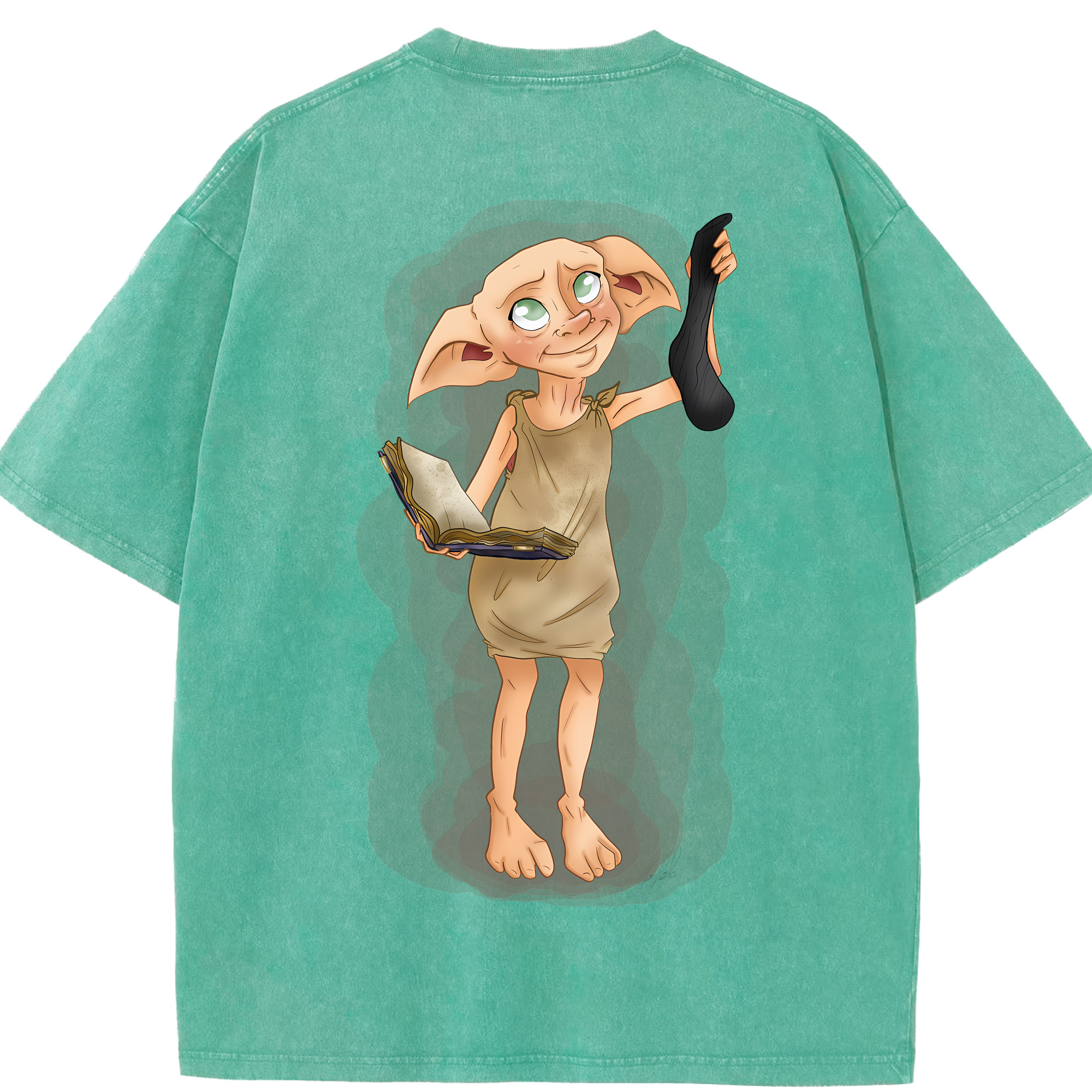 （画像用） Harry Potter ハリー・ポッターシリーズ 綿100% ヴィンテージ風 半袖Tシャツ（背面プリント）